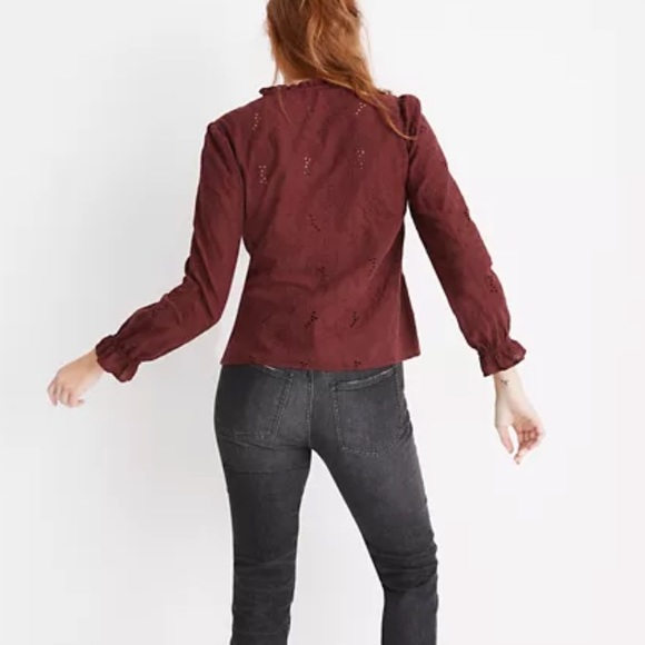 Madewell Floral Embroidered Eyelet Long Sleeve Top - Picture 2 of 9